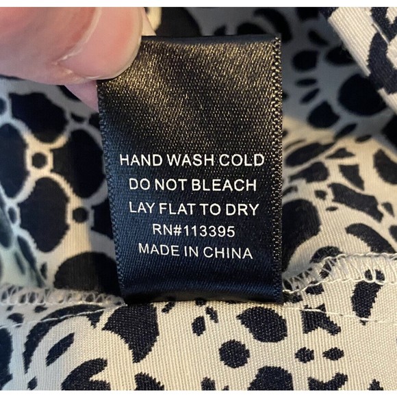 The Impeccable Pig Sz S Navy Blue White Floral Fit and Flare Dress - Picture 14 of 14